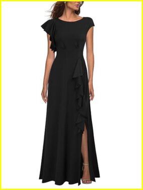 Sexy Split Maxi Cocktail Dress A-Line Long Formal Sleeveless Stretchy